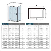 AICA rechthoekige schuifdeur douchecabine 140x190cm,zijpaneel 90x190cm, 5mm helder veiligheidsglas
