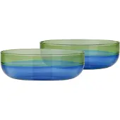 REMEMBER - Set van 2 glazen kommen - Ocean - Borosilicaatglas
