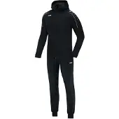 Jako - Hooded Tracksuit Classico Woman - Polyesterpak met kap Classico - 46 - Zwart