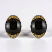 Cavill - 925 Sterling Zilveren Oorbellen met 4,62 ct Ronde Cabochon Versteend Hout - Warm Aardse Tinten - Handgemaakt Elegante Dames Oorbellen
