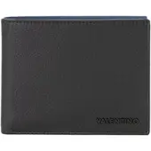 Valentino Leren portemonnee History Wallet Nero / Blu zwart