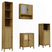 Vicco Liora Badmöbel-Set – 4 delen Bamboe