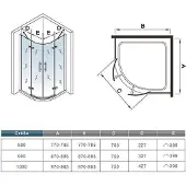 AICA kwartronde douchecabine 90x90x195cm,dubbele draaideur,hoek-instap douchecabine,6mm helder veiligheidsglas,antikalk