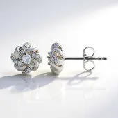Cavill - Zilveren Oorbellen - 925 Sterling Zilver - 0 264 ct Afrikaanse I1 G Diamanten - Elegante 7 mm Stekersluiting - Ronde Briljant - Luxe Sieraden