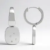 Cavill - Zilveren Oorbellen met 0,088 ct I1 (G) Diamanten - 925 Sterling Zilver Gerhodineerd - Ronde Briljant Bezelzetting - Modern