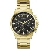 GUESS Analoog horloge 'Walker' goud / grafiet / zwart