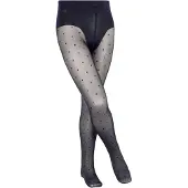 Falke Romantic Dot dun gedessineerd materiaal 30 DEN panty kinderen blauw - maat 152-164