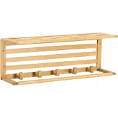 Zeller Present Kapstok - Bamboe wandplank met haken, 57 x 15 cm