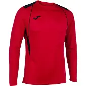 Joma Championship VII Voetbalshirt Lange Mouw Kinderen - Rood / Zwart | Maat: 128