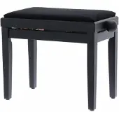 Quiklok PB010BKS Piano Bank – Verstelbaar 480-570 mm, Fluwelen Zitting, Mat Zwart