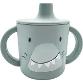 Trixie Tuitbeker - Mr. Shark - Drinkbeker voor Baby - Antilek Beker - Voor baby's vanaf 4 maanden - van Siliconen - Geschikt voor de Vaatwasser