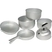 Sturm Bundeswehr und Freizeitshop Koch-set, aluminium, 6-delig, inclusief theeketel