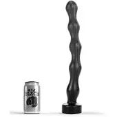All Black - Lange Buttplug met Ribbels - 41,5 x 4,5 cm - Zwart