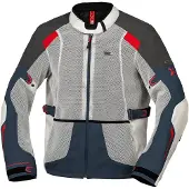 IXS Tourster-BigAir 1.0, stoffen jas ,Lichtgrijs/Donkerblauw/Rood ,XXL