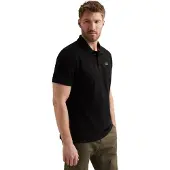 PME Legend polo normale fit zwart effen katoen