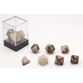 HOT Games Stardust - Dobbelstenen set van 7 kunststof - Zwart-wit (set van 7)
