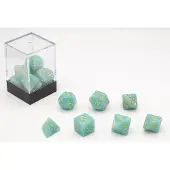 HOT Games dobbelstenen set - 7 stuks kunststof - D4 D6 D8 D10 D10-00 D12 D20 - pastel turquoise (7 stuks)
