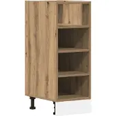 vidaXL - Onderkast - Riga - 30x44,5x81,5 - cm - bewerkt - hout - artisanaal - eikenkleur