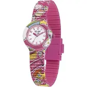 Hip Hop Horloge 'KIDS FUN' fuchsia / wit