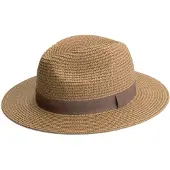 Carlo colucci Hoed 'Skipton' sand / chocoladebruin