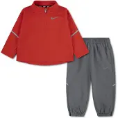 Nike Miler Trainingspak 1/4-Zip Peuters/Kleuters Rood Donkergrijs Zilver