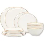 Salt & pepper Serviesset Artisan Wit 12-delig / 4 personen - 4 dinerborden, 4 ontbijtborden en 4 kommen