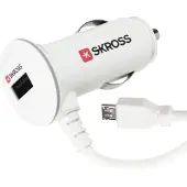 Skross Midget Plus Micro USB Autolader, Auto-adapter, Wit