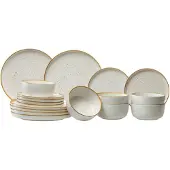 Cosy & Trendy Serviesset Baltic Vanilla 18-delig / 6 personen - 6 dinerborden, 6 ontbijtborden en 6 kommen