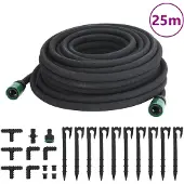 vidaXL Druppelslang 0,6'' 25 m rubber zwart