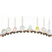 Goki Kaarsenhouder: VERJAARDAGSTREIN L56,5cm, hout, met verwisselbare nummers 1-6, 14-delig