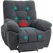HOMCOM -Massagesessel-Polyester, Stahl-102L x 100B x 107H cm-Dunkelgrau