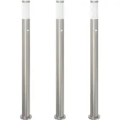 vidaXL Bolderverlichting met sensor 3 stuks 110 cm RVS IP44