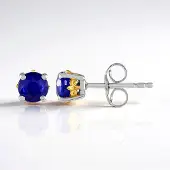 Cavill - Zilveren Oorbellen - 925 Sterling Zilver Palladium - 2x 0,495 ct Kobaltblauwe Spinel - Ronde 5 mm - Elegant & Duurzaam