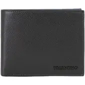 Valentino Leren portemonnee History Wallet Nero / Blu zwart