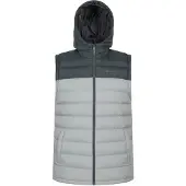 Mountain Warehouse Heren Seizoenen Gewatteerd Gilet met Capuchon (Lichtgrijs)