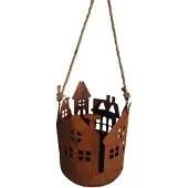 UNUS Hanglantaarn roest metaal met jute koord 14 cm