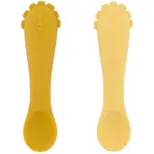 Trixie | Eerste Babylepels 2-pack - Mr. Lion - Zachte siliconen - Gemakkelijk vast te pakken - 4m+