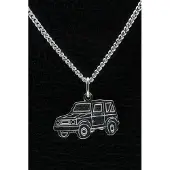 MOOYE ® - Collectie Zilveren Terreinwagen ketting hanger