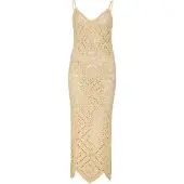 Apricot Gebreide jurk chamois