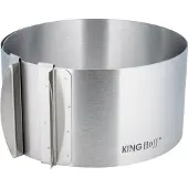 King Hoff Verstelbare Taartring - Roestvrijstalen Taartvorm Ø16-30 cm x 8,5 cm (KH4614) - Uitbreidbaar en Geschikt voor Verschillende Taartformaten