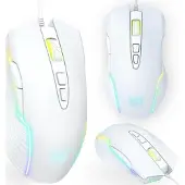 Onikuma Gamingmuis CW905, wit, met kabel