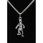 MOOYE ® - Collectie Zilveren Voetballer ketting hanger - rechts