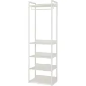 En.casa Kledingrek Jässaatka met 5 planken 200x61x40 cm grijs []