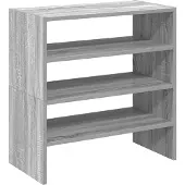 vidaXL Schoenenrekken 2 st stapelbaar 60x30x30,5 cm grijs sonoma eiken