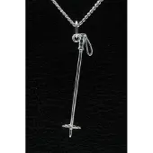 MOOYE ® - Collectie Zilveren Skistok ketting hanger