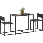 HOMCOM eethoek - metaal/MDF - 90L x 47B x 76H cm - zwart