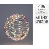 Home & Styling Bal 25cm 40 LED Iriserend Op Batterij Warmwit warmwit Metaal