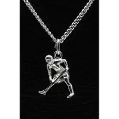 MOOYE ® - Collectie Zilveren Hockey speler ketting hanger