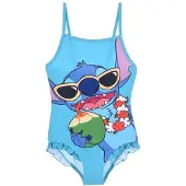 Disney Stitch Badpak Meisjes – Blauw – Ruffle Details – Maten 98 – Officiële licentie