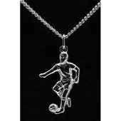 MOOYE ® - Collectie Zilveren Voetballer ketting hanger - groot